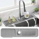 24 Inch Silicone Draining Mat for Kitchen Sink Splash Guard behind Faucet, Splas