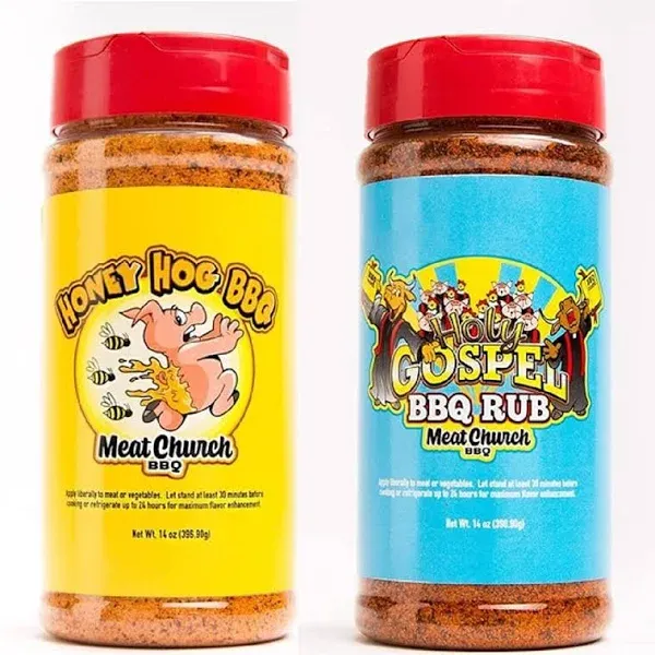 BBQ Rub Combo: Two Bottles of Honey Hog (14 oz) BBQ Rub and Seasoning for Mea...