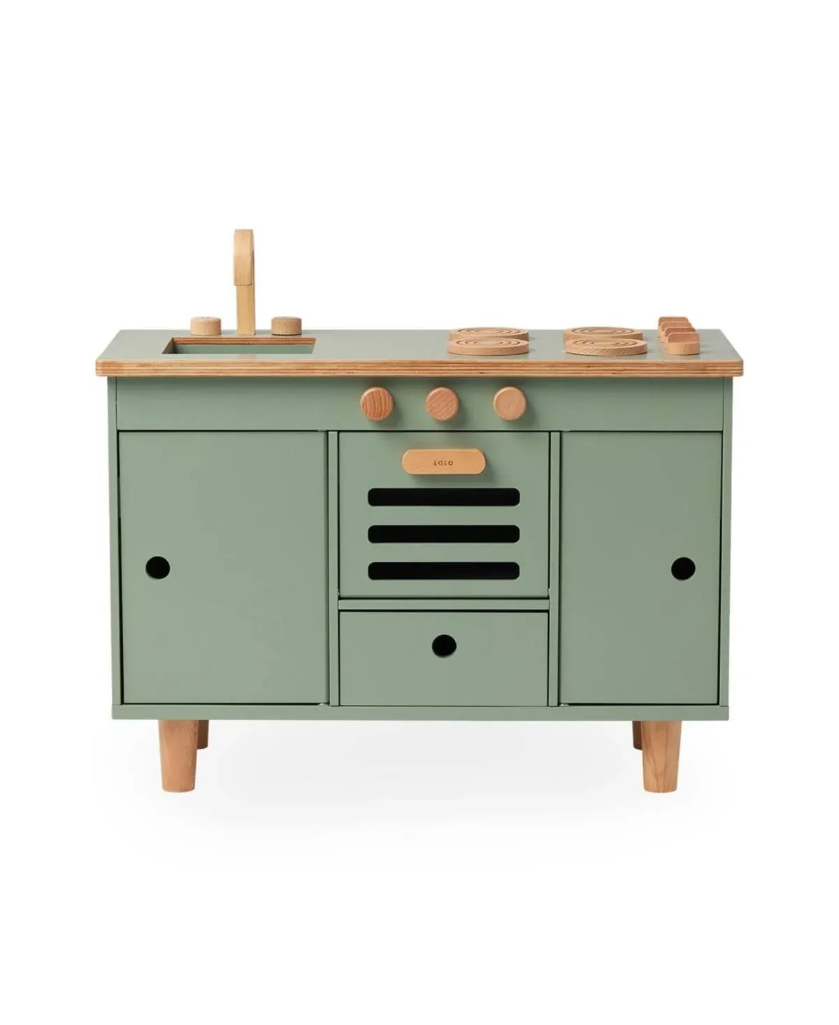 Lalo Sage Green Montessori Kids Play Kitchen