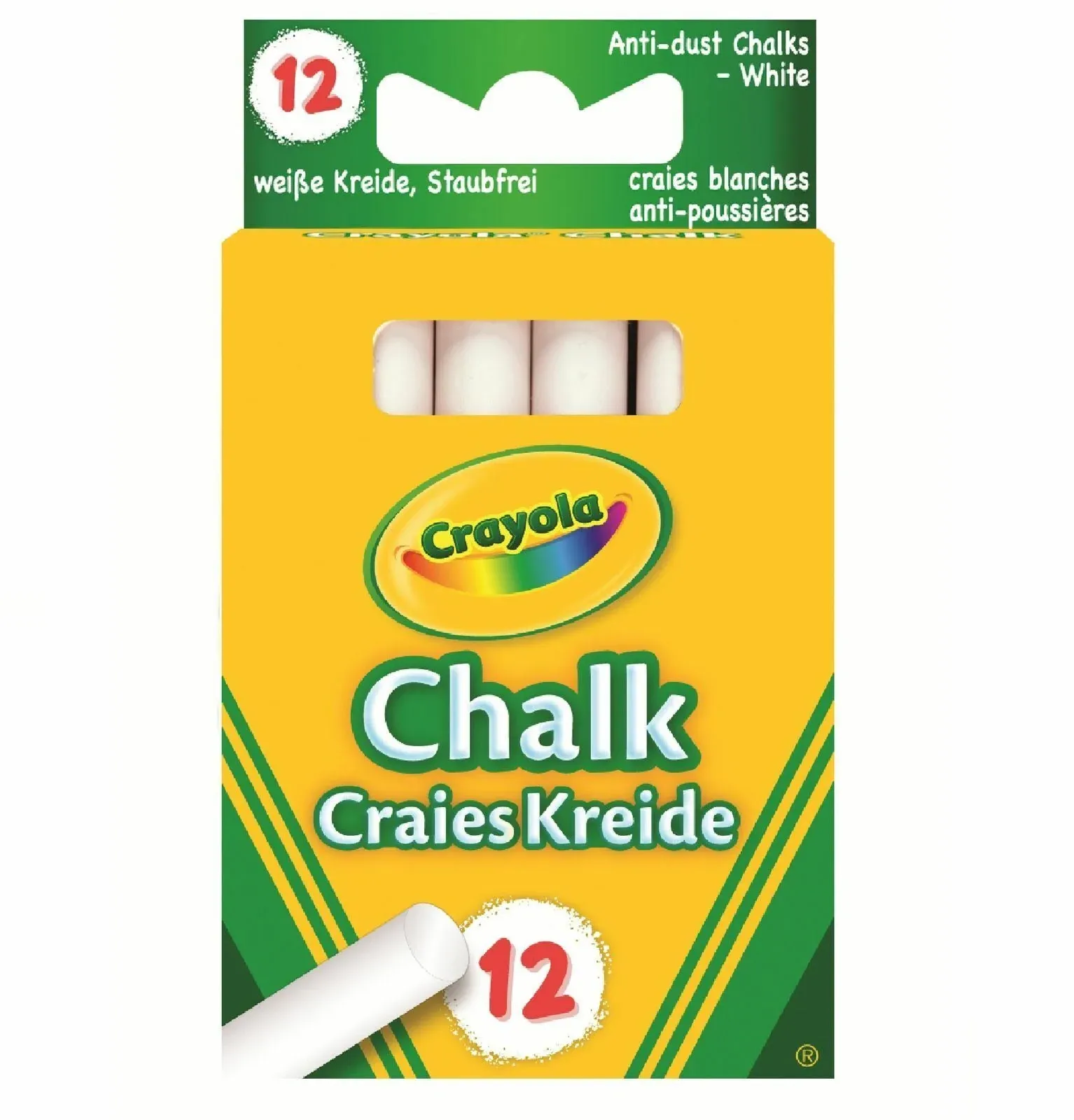 Dust free CRAYOLA Anti-Dust 12 White Chalk | Safe for All