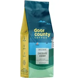 Door County Coffee, Chocolate Cherry, Flavored Coffee, Medium Roast, Whole Bean Coffee, 10 oz Bag