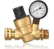 RVMATE RV Water Pressure Regulator Brass Lead-Free Water Pressure Reducer Kit...