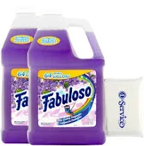 Number 1 In Service Fabolouso Makes 64 Gallons Lavender Purple Liquid Multi-Purpose Professional Household Non Toxic Fabolouso Hardwood Floor Cleaner Refill (4 Pack)