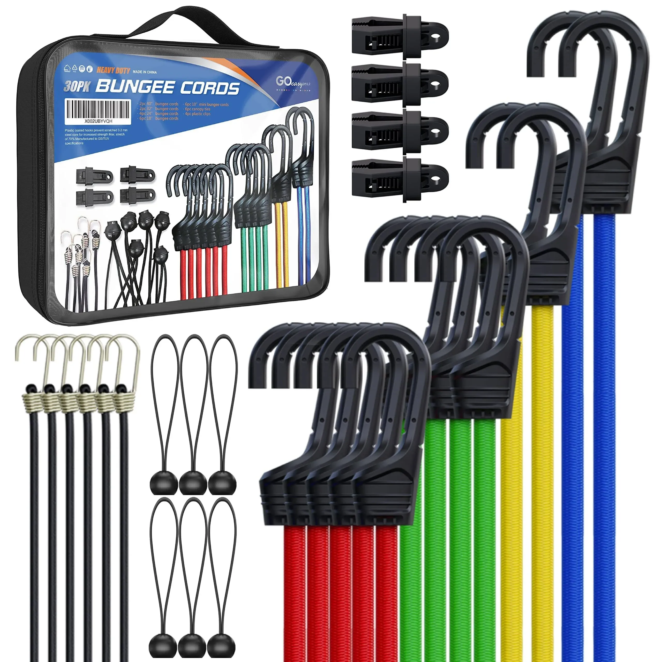 Bungee Cords Heavy Duty Outdoor - 30 PCS Clearance