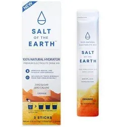 Salt of the Earth Premium Zero-Sugar Electrolyte - Made with Pink Himalayan Salt - Hydration Powder Packets | Premium Ingredients | Keto & Paleo Friendly | 30 Sticks, Orange