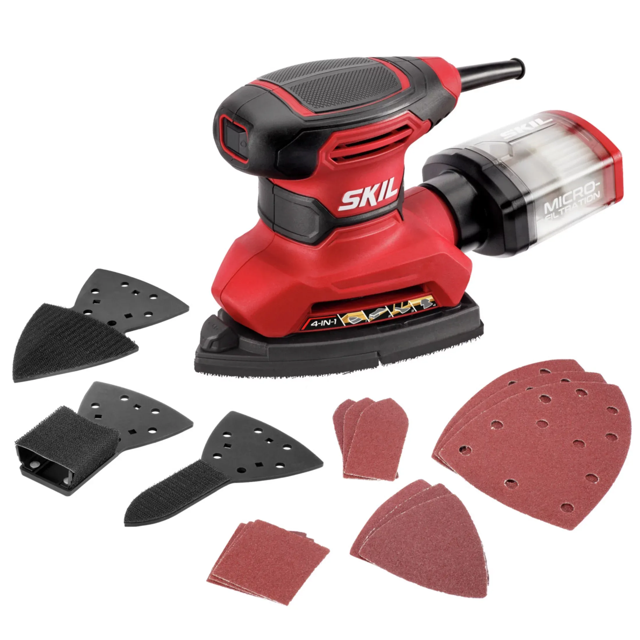 Corded Multi-Function Detail Sander with Micro-Filter Dust Box 3 Additional Atta