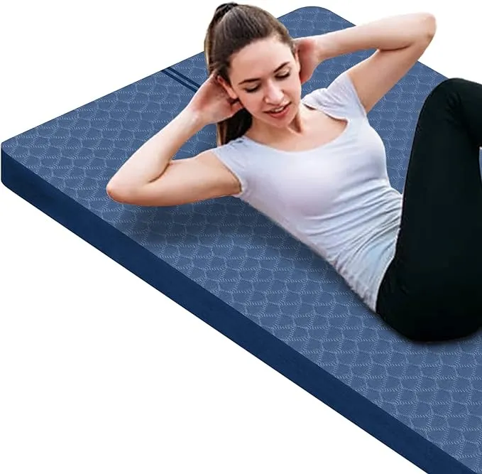 nuveti Large Exercise Mat - 15mm/20mm/30mm Thick Yoga Mat | Workout Mat for Fitness, Yoga, Pilates, Stretching & Floor Exercises for Women & Men with Free Carrying Bag