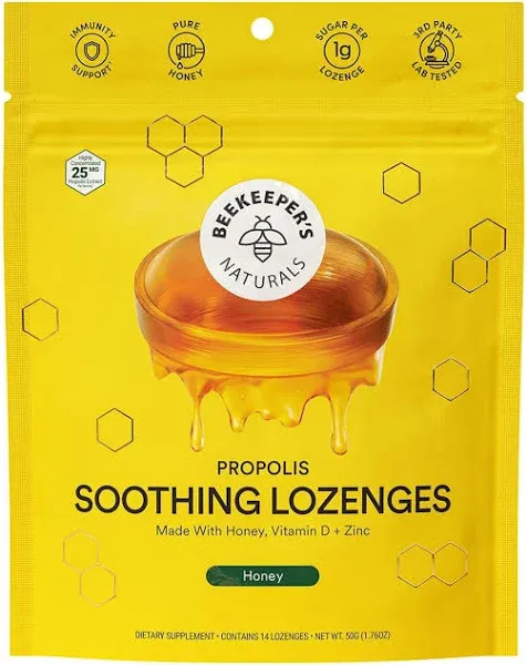 Beekeeper's Naturals Propolis Honey Soothing Lozenges