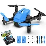  Mini Drone for Kids with 1080P Camera - Foldable Upgraded 1080P Camera - Blue