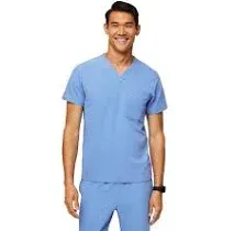 FIGS Leon Scrub Top for Men – 3 Pockets, Tailored Fit, Modern V-Neck, 4-Way Stretch, Moisture-Wicking Men's Scrubs