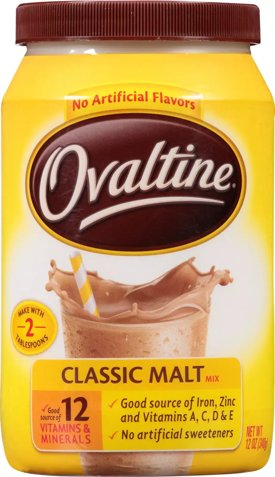 Ovaltine Classic Malt Flavored Milk Mix 12 oz Classic from  the  Past