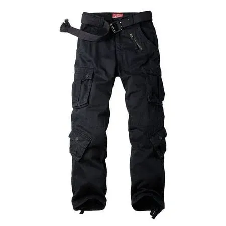 Trgpsg Men's Cargo Pants Multi Pockets Cotton Cargo Work Pants 36x32, Black