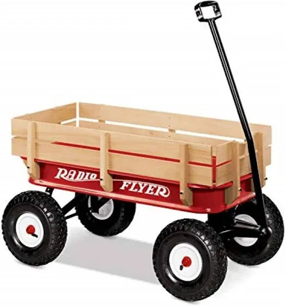 36&#034; All-Terrain Steel &amp; Wood Wagon 40.5” L x 20.5” W x37.4”H,Capaci<wbr/>ty of 200 lbs