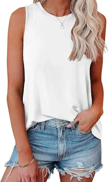 Bliwov Women's Crewneck Loose Fit Tank Top