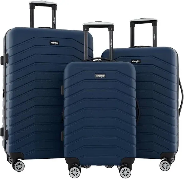 Wrangler Tahoe 3 Piece Spinner Luggage Set, Poseidon Blue, 20 x 12 x 18.5 inches