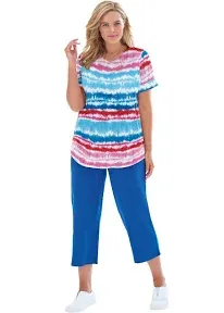 Two-Piece V-Neck Tunic & Capri Set