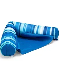 Floating Pool Chair Sling Blurred Stripe Blue Noodle with Built-In Cup Holder