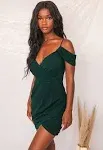 Lulus - Small - Hunter Green Off the Shoulder Body Con Dress