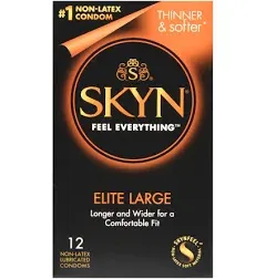 SKYN Polyisoprene Large Condoms, Natural, 12 Count