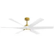 Hector II 65 in. Integrated LED Indoor White-Blade Gold Ceiling Fan with...