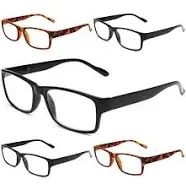 Gaoye 5-Pack Reading Glasses Blue Light Blocking, Spring Hinge Readers for Women Men Anti Glare Filter Lightweight Eyeglasses