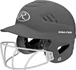 Rawlings Coolflo Batting Helmet Fastpitch Softball-Matte Black w/Face,Chin Guard