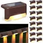 APONUO Solar Deck Lights 16 Pcs, Solar Step Lights Outdoor Waterproof Led Solar 