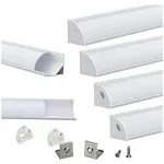 Muzata 6Pack 1m/3.3ft V-Shape LED Aluminum Channel System with PC Cover, for &