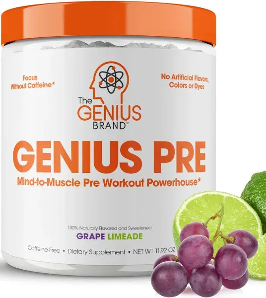 Genius Pre Pre-Workout Supplement Sour Apple, 11.11 oz Exp 08/2024