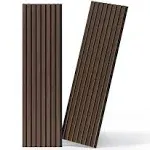 Bobobier Wood Slat Wall Panel,2 Pack 3D Acoustic Slat Wood Wall Panels,47.2” x 12.8” Wall Panels for Interior Wall Decor - Natural Walnut