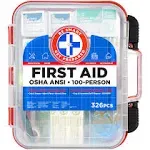 Be Smart Get Prepared - First Aid Kit Hard Case, Passes Osha and ANSI, 326 Piece