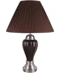 Ore International 27" Ceramic Table Lamp -Silver/Espresso