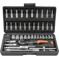 JB Tools 46-Piece 1/4" Drive Reversible Ratchet Wrench Tool Kit