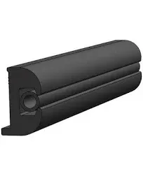 Taco V11-0809BKA50-<wbr/>1 Flexible Vinyl Black Rub Rail 1-1/16&#034;W x 11/16&#034;H x 50&#039;L