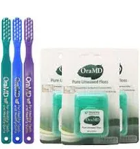 OraMD Dr. Bass Toothbrush - 3 Pack, OraMD Pure Unwaxed Dental Floss - 3 Pack - Subscribe & Save 15%