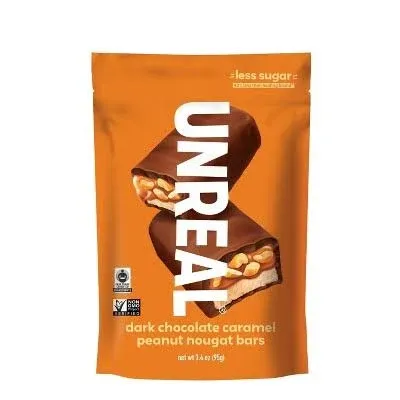 Unreal Dark Chocolate Caramel Peanut Nougat Bars