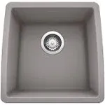 Blanco 440082 Performa Silgranit Single Bowl Undermount Bar Sink 17 1/2" x 17" Metallic Gray