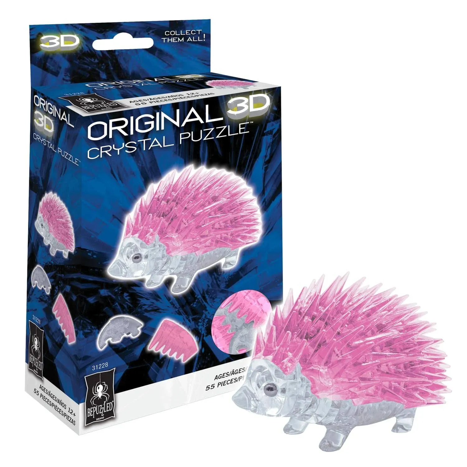 BePuzzled, Hedgehog Original 3D Crystal Puzzle, Collect Them All, for Puzzlers Ages 12 and Up