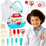 Best Choice Products Pretend Play Doctor Kit, Boys & Girls Doctor's Outfit, Toy Medical Set w/ 18 Accessories, Coat, Hat