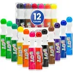 Playkidiz Darice Washable Dot Markers for Toddlers, 12 Colors (40ml 1.