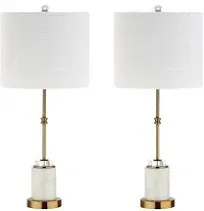 Jonathan Y Harper 27" Marble/ Crystal LED Table Lamp (Set of 2)