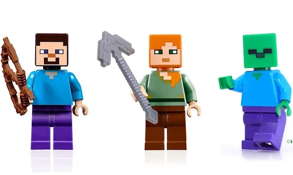 LEGO Minecraft Combo Pack - Steve, Alex, and Zombie Minifigures, 11 pcs