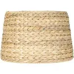 Woven Seagrass Small Drum Lamp Shade 10" Top x 12" Bottom x 8.25" Slant x 8" High (Spider) Replacement with Harp and Finial