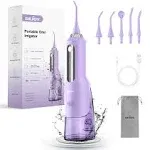 Water Flosser, Water Flosser for Teeth Cordless Oral Irrigator for Braces Water Dental Flosser Portable for Home Travel Office, 270ML IPX7 Waterproof 5 Cleaning Modes and 5 Jet Tips