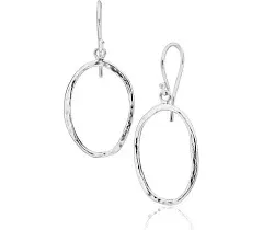 925 Sterling Silver Dangling Hoop Earrings, Stylish and Chic, Hypoallergenic, Nickel and Lead-free, Artisan Handcrafted Designer collection, French Wire Earring Back, Made In Israel, Gift For Women