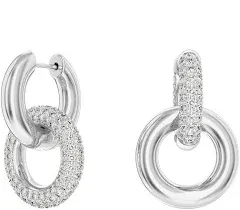 NEW Swarovski Dextera Interlinked Hoop Earrings w/Gold Tone Plate