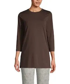 Lands' End Women's Petite 3/4 Sleeve Cotton Supima Tunic