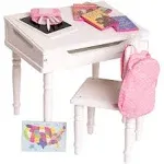 18 inch Doll Furniture Desk and Chair Set - Classroom Accessories Included - Playtime by Eimmie Collection