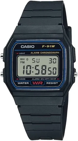 Casio Men's Classic Chrono Resin Strap Digital Watch | F91W-1