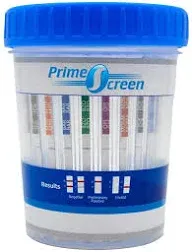 Prime Screen Multi-Drug Urine Test Cup 16 Panel Kit (AMP,BAR,BUP,BZO,COC,mAMP,MDMA,MOP/OPI,MTD,OXY,PCP,THC, ETG, FTY, TRA, K2) -[1 Pack]-CDOA-9165EFTK